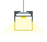 LEDKIA LIGHTING Profilo Alluminio a Sospensione 2m per Striscia LED fino a 17mm Alluminio 2 m Semitrasparente