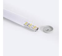 LEDKIA LIGHTING Profilo Alluminio a Sospensione Circolare 2m per Striscia LED fino a 16mm Alluminio 2 m Bianco traslucido