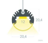 Profilo Alluminio a Sospensione Circolare per Striscia LED fino a 11mm