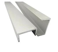 Profilo Alluminio A U Profilo scanalato in alluminio a forma di U da 3 pezzi, cornice scanalata in, guida for slot for schede, scanalatura interna fissa in vetro(5X5X200MM)