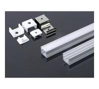 Profilo Alluminio Alta Profonda 17,4X12,1mm Completo Di Copertura Satinata