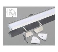 Profilo Alluminio Angolare Colore Bianco 19X19mm Completo Di Copertura Satinata