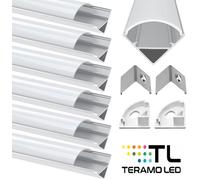 Profilo Alluminio Angolare Copertura opaca Strisce Led 2metri STOCK 5/10 PEZZI