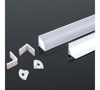 PROFILO ALLUMINIO BIANCO ANGOLO PER STRISCE LED DA 2MT OPACO VT-8109-LED3369 V-TAC