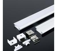 PROFILO ALLUMINIO BIANCO LINEARE PER STRISCE LED DA 2MT OPACO CON DIFFUSORE VT-8106-LED3368 V-TAC