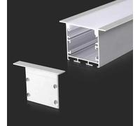 Profilo Alluminio Da Incasso Larga Per Striscia Led Fino 30mm Misura 48X35mm Com