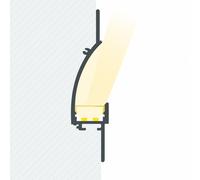 LEDKIA LIGHTING Profilo Alluminio da Incasso per Cartongesso 2m per Striscia LED fino a 12mm Bianco 2 m Semitrasparente