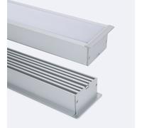 Profilo Alluminio da Incasso per Striscia LED fino a 45mm con Coperchio