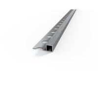 Profilo ALLUMINIO decorato argento angolo quadro per piastrelle. Barra 2.5 M