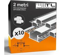 Profilo Alluminio Opaco 2mt Incasso Scomparsa Cartongesso STOCK 2\5/10 PEZZI