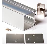 PROFILO ALLUMINIO PER STRISCE STRIP LED BARRA RIGIDA PROFILATO + COPERTURA