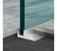 Profilo Alluminio per Vetro Profilo a U per Box Doccia Senza Telaio | Profilo di Fissaggio in Acciaio Inox, Guida di Base per Parete Divisoria in Vetro del Box Doccia, Profilo di Montaggio Antiru