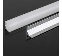 PROFILO ALLUMINIO 2m PER STRISCE STRIP LED BARRA RIGIDA PROFILATO KIT COMPLETO