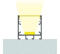 Profilo Alluminio Superficie con Ancoraggio ad Incassato tramite Clip per