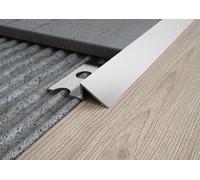 Profilo ALLUMINIO terminale a rampa per pavimenti. Barra 2.5 M