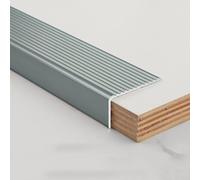 Profilo Angolare Alluminio, Striscia Di Transizione Per Scale A Forma Di L, Protezione Del Bordo Della A Forma Di L Per Gradini In Piastrelle/Legno/Metallo/Cemento(Iron gray,10 * 3cm)