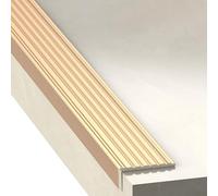 Profilo Angolare Antiscivolo Per Gradini A Forma Di L 5×2 Cm, Profilo Per Bordi Scale In Alluminio Scanalato Per Interni Ed Esterni(Gold,134x5x2cm)