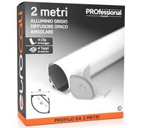 Profilo Angolare da 2 metri (2mt) in Alluminio per Strisce LED Schermo Opaco ingombro max striscia led 20mm - 30 x 30