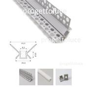 PROFILO ANGOLARE IN ALLUMINIO A INCASSO PER STRIP LED KIT TAGLIO DI LUCE V-TAC