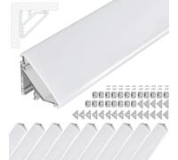 Profilo angolare LED V24, set 10x100cm, profili angolari LED in alluminio a 45 gradi per striscia LED come striscia luminosa a striscia