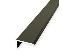 Profilo angolare per scale, 10 x 20 x 1000 mm, in alluminio, liscio, non forato, bronzo, altezza 0-7,7 mm