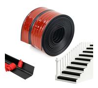 Profilo Angolare Pvc per Bordi Delle Scale, Autoadesivo Nastro Antisdrucciolo per Scale, 3 Metro Protezione Antiscivolo, Rivestimento Flessibile dei Bordi dei Gradini in Gomma PVC(50×40mm, Nero)