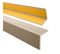Profilo angolare QUEST 27x27mm, Listello di protezione in plastica flessibile - Striscia autoadesiva - Riparo dei profili angolari e bordi, facile da installare, Beige, 90cm