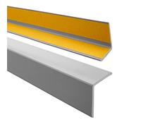 Profilo angolare QUEST 35x35mm, Listello di protezione in plastica flessibile - Striscia autoadesiva - Riparo dei profili angolari e bordi, facile da installare, Grigio, 180cm