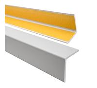 Profilo angolare QUEST 40x40mm, Listello di protezione in plastica flessibile - Striscia autoadesiva - Riparo dei profili angolari e bordi, facile da installare, Grigio chiaro, 100cm