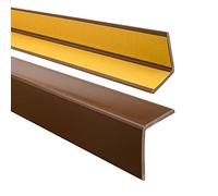 Profilo angolare QUEST 40x40mm, Listello di protezione in plastica flessibile - Striscia autoadesiva - Riparo dei profili angolari e bordi, facile da installare, Marrone, 80cm