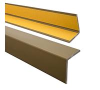 Profilo angolare QUEST 40x40mm, Listello di protezione in plastica flessibile - Striscia autoadesiva - Riparo dei profili angolari e bordi, facile da installare, Ottone, 130cm