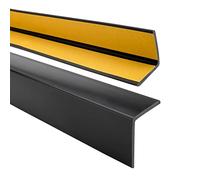Profilo angolare QUEST 40x40mm, Listello di protezione in plastica flessibile - Striscia autoadesiva - Riparo dei profili angolari e bordi, facile da installare, Nero, 150cm
