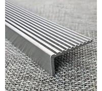 Profilo Antiscivolo in Acciaio Inox per gradini Esterni, Larghezza 2 cm, lunghez2 cm, Lunghezza 120 cm. Striscia di Bordatura in Metallo per Cemento e Piastrelle, per Una Maggiore Sicurezza.