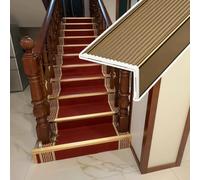 Profilo Antiscivolo In Alluminio Per Scale Con Moquette, Su Misura | Profilo Di Transizione A L 30-100 Mm, Superficie Scanalata Antiscivolo, Casa, Ospedali, Scuole, Garage
