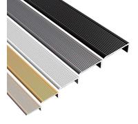 Profilo antiscivolo in alluminio per scale, rivestimento nero per gradini interni/esterni, gradini per scale da 70 x 30 mm e protezione sicura delle scale