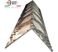 Profilo barra angolare paraspigoli in alluminio mandorlato.