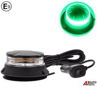 Profilo Basso LED Lampeggiante Magnetico a Ventosa Verde Allarme Faro Luce 12V