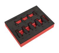 Profilo Basso Urto Esagonale Presa Punta Set 0.6cm & 1cm Sq Drive 9pc - Metrico