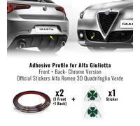 Profilo Cromato Adesivo Full + Quadrifoglio Verde 3D per Alfa Romeo Giulietta