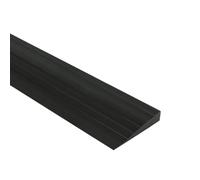 Profilo di compensazione, profilo di transizione autoadesivo, guida di transizione, rampa per soglia in silicone, rampa per sedie a rotelle, per porte e bagno (nero, 5 x 1 x 200 cm)