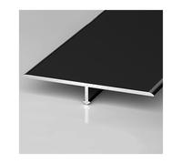Profilo di finitura a T in alluminio, Striscia di transizione in alluminio da 30-60 mm for pavimenti in piastrelle legno e cemento(Black,50mm/2in*3ft)