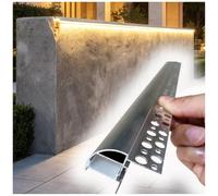 Profilo Di Finitura Per Pareti Esterne Con Canale Per Luce LED | Previene il riflusso dell'acqua, a forma di becco d'aquila Deviatore per la pioggia per grondaie(Silver,43"/1092mm L)