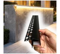 Profilo Di Finitura Per Pareti Esterne Con Canale Per Luce LED | Previene il riflusso dell'acqua, a forma di becco d'aquila Deviatore per la pioggia per grondaie(Black,64"/1626mm L)