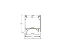 Set completo di profili LED per strisce LED fino a 1,6 cm di larghezza, 100 cm, nero anodizzato