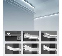 Profilo di montaggio per LED in polistirene con rivestimento duro, modanature in stucco per cartongesso, profilo per soffitto, 1,15 m, KD306