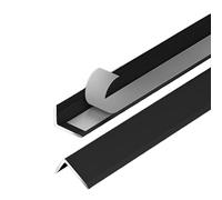 Profilo di protezione angolare in alluminio autoadesivo, listello angolare for passaggi tra pareti e soffitti, bordi di scale e mobili, listello di protezione(Black,100 * 2.5cm)