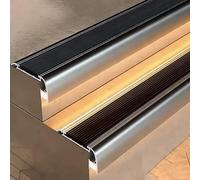 Profilo di protezione LED per gradini camper, confezione da 20 pezzi L-Sd in alluminio, lunghezza 114,3 cm, si illumina al buio, ideale per campeggio, illuminazione sicura e gradini