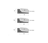 Profilo di spianatura in metallo duro a coltello tipo A small silver