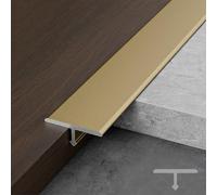 Profilo Di Transizione A T, Scossalina per Pavimento/Striscia Di Transizione In Metallo Per Giunti Di Legno, Parquet, Pavimenti E Marmo, Larghezza Striscia Soglia Pavimento 10 15 20 mm(Gold,15MM(0.6")