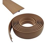 Profilo di transizione autoadesiva, larghezza 50 mm, striscia di transizione autoadesiva, in PVC, flessibile, a T, per laminato/MDF e pavimenti in legno (rovere giallo, 5 m)